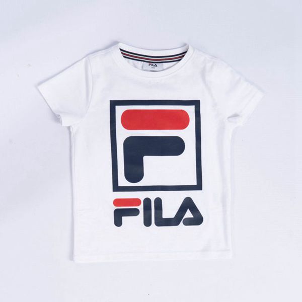 Camisetas Manga Corta Fila Niños Blancas - Stacker - España 390654WEO